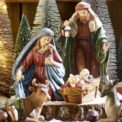 Lot de 11 figurines de crèche Christi
