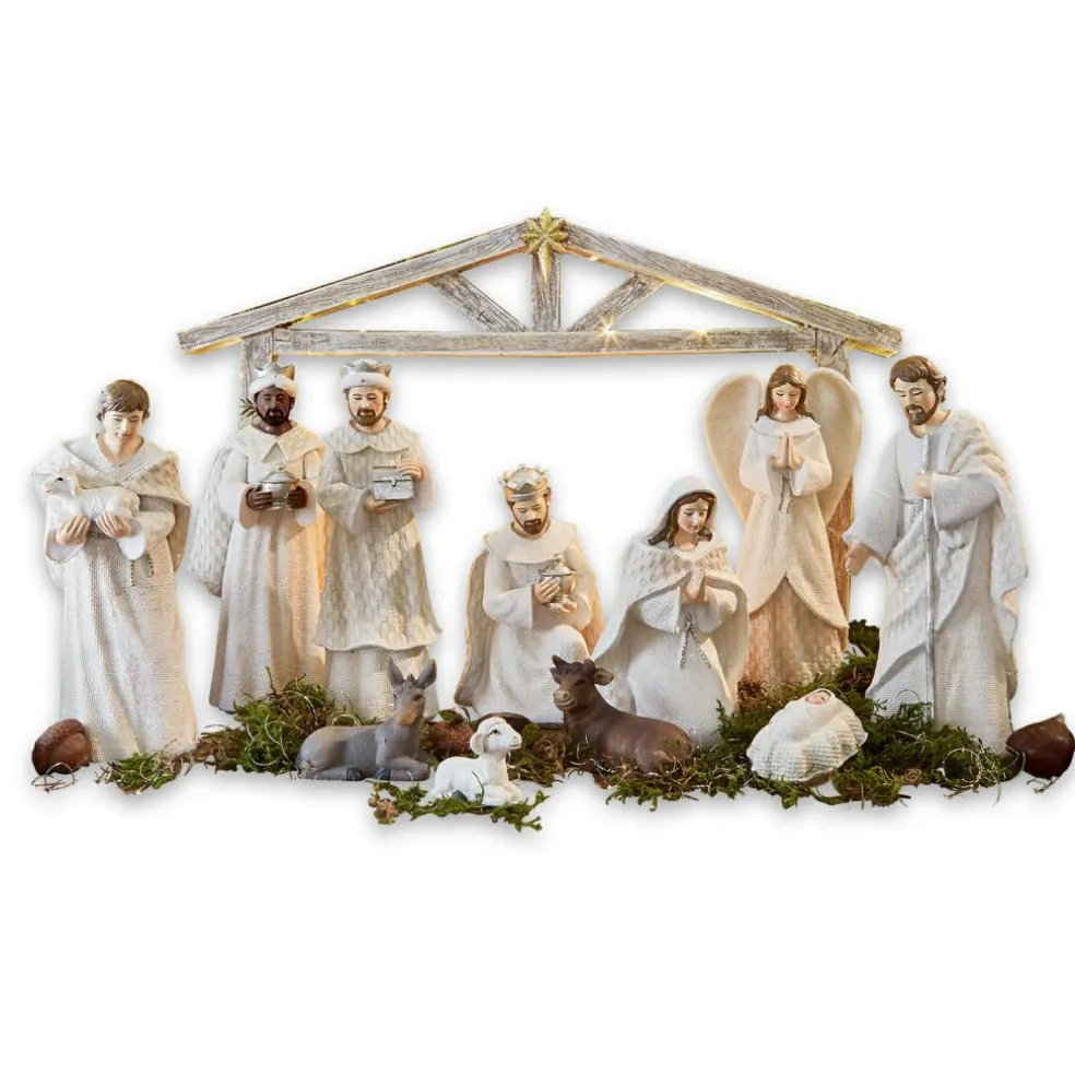 Lot de 12 figurines de crèche Santo